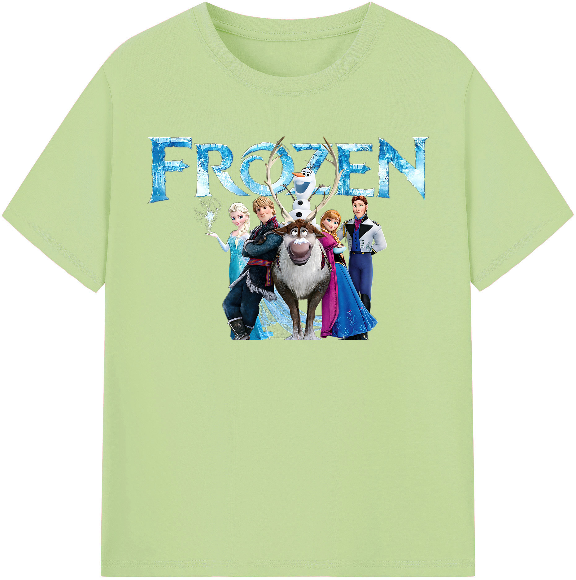 （画像用） アナと雪の女王 アンナ エルサ Frozen Anna Elsa 綿100％半袖Tシャツ（フロントプリント）